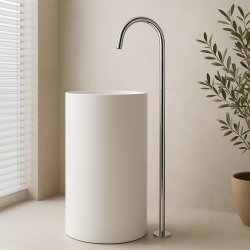 Waterevolution Flow Floor standing washbasin spout U Chrome T167701